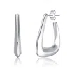 Rachel Glauber Irregular Box-shaped Hoop Earrings In White