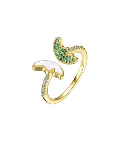 Rachel Glauber Kids 14k Plated 5-10mm Pearl Cz Ring