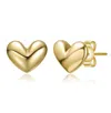 Rachel Glauber Minimalist Heart Stud Earrings In Gold