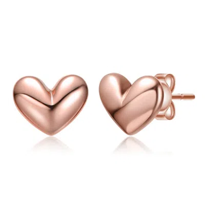 Rachel Glauber Minimalist Heart Stud Earrings