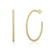 Rachel Glauber Modern Texture Bead C-hoop Earrings In Gold