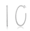 Rachel Glauber Modern Texture Bead C-hoop Earrings In White