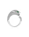 Rachel Glauber Plated Cz Band Ring In Metallic