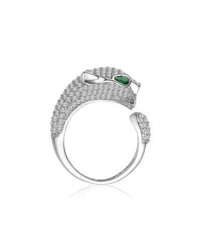 RACHEL GLAUBER RACHEL GLAUBER PLATED CZ BAND RING