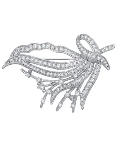 Rachel Glauber Plated Cz Petals Brooch In Pattern