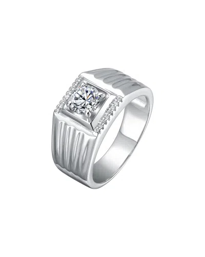 Rachel Glauber Plated Cz Ring In Silver