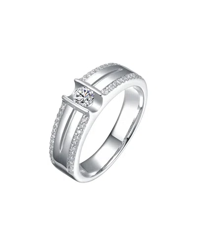 Rachel Glauber Plated Cz Ring In Metallic