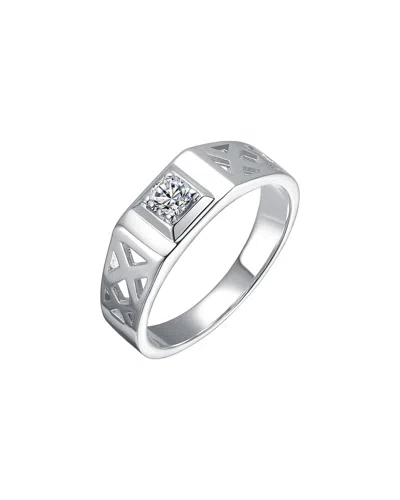 Rachel Glauber Plated Cz Statement Ring In Metallic