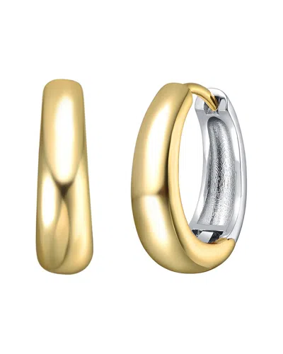 Rachel Glauber Plated Hoop Earrings In Gold