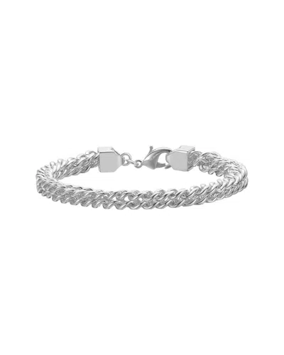 Rachel Glauber Plated Mesh Bracelet In Silver