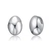 Rachel Glauber White Gold Plated Puffy Button Stud Earrings In Silver