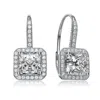 Rachel Glauber Ra White Gold Plated Cubic Zirconia Halo Leverback Earrings