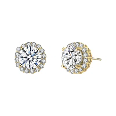 Rachel Glauber Ra White Gold Plated Cubic Zirconia Round Earrings