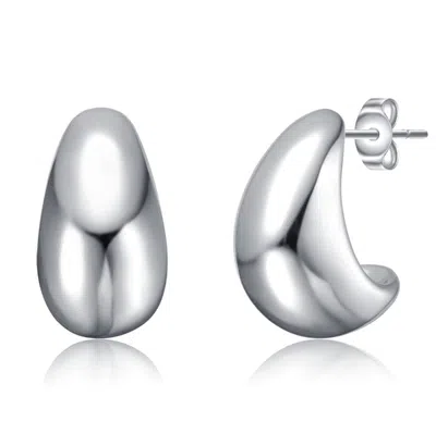 Rachel Glauber Rain Drop San Marco Cuff Earrings In White