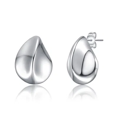 Rachel Glauber Raindrop Stud Earrings In White