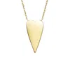 Rachel Glauber Rg 14k Gold Plated Elongated Modern Shiny Heart Layering Necklace In Gold