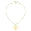 Rachel Glauber Rg 14k Gold Plated With Diamond Cubic Zirconia Heart Pendant Necklace In Gold