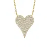Rachel Glauber Rg 14k Gold Plated With Pave Diamond Cubic Zirconia Heart Layering Necklace In Gold