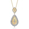 Rachel Glauber Rhodium And 14k Gold Plated Cubic Zirconia Pendant Necklace In Gold