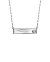 Rachel Glauber Rhodium Plated Cz Bar Necklace