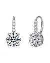 Rachel Glauber Rhodium Plated Cz Drop Earrings
