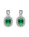 Rachel Glauber Rhodium Plated Cz Drop Earrings