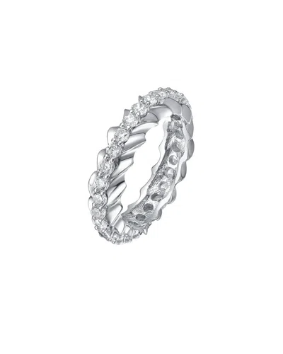 Rachel Glauber Rhodium Plated Cz Eternity Ring