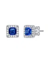 Rachel Glauber Classy Halo Square Stud Earrings