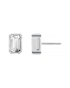Rachel Glauber Baguette Stud Earrings With Clear Cubic Zirconia