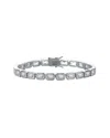 Rachel Glauber Emerald-cut Clear Cubic Zirconia Tennis Bracelet
