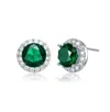 Rachel Glauber Round Shaped Stud Earrings With Colored Cubic Zirconias In Multi