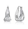 Rachel Glauber Sculptural Waterfall Hoop Earrings In White