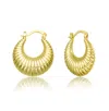 Rachel Glauber Seashell Saddle Back Hoop Earrings In Gold