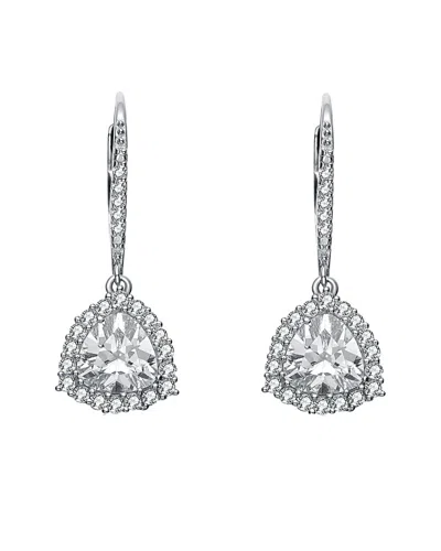 Rachel Glauber Silver Cz Drop Earrings