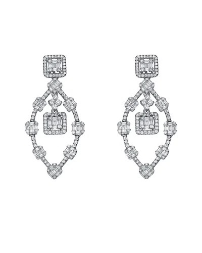 Rachel Glauber Silver Cz Drop Earrings