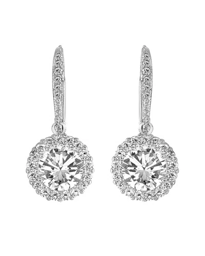 Rachel Glauber Silver Cz Drop Earrings