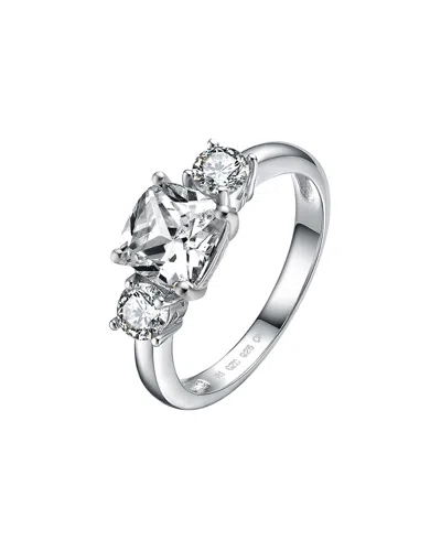 Rachel Glauber Silver Cz Ring In Orange