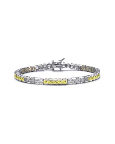 Rachel Glauber Silver Cz Tennis Bracelet In Metallic
