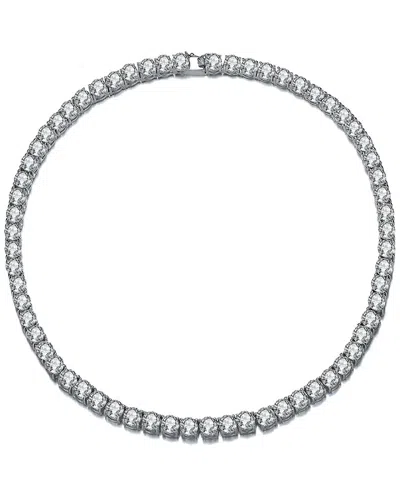 Rachel Glauber Silver Cz Tennis Necklace