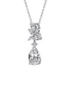 Rachel Glauber White Gold Plated With Clear Cubic Zirconia Teardr