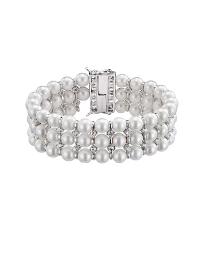 Rachel Glauber Silver Pearl Stretch Bracelet