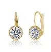 Rachel Glauber Solitaire Drop Earrings With Colored Cubic Zirconia In Gold