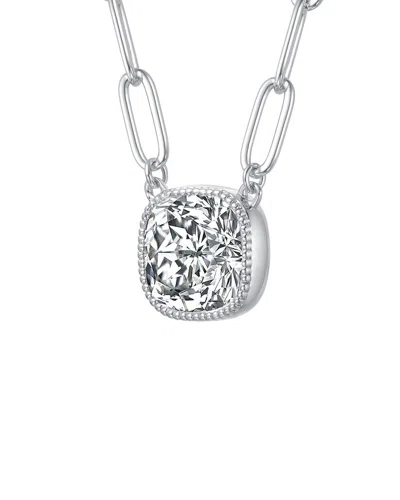 Rachel Glauber Square Bezel Set Clear Cubic Zirconia Solitaire Ne