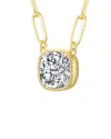 Rachel Glauber Square Bezel Set Clear Cubic Zirconia Solitaire Ne