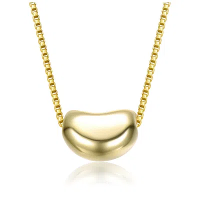 Rachel Glauber Sterling Silver 14k Gold Plated Bean Shaped Pendant Necklace