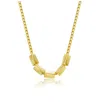 Rachel Glauber Sterling Silver 14k Gold Plated With Rectangular Beaded Chain Necklace In Gold