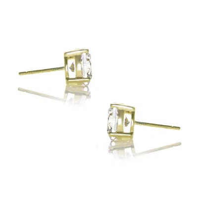 Rachel Glauber Stud Earrings With Colored Cubic Zirconia In Gold