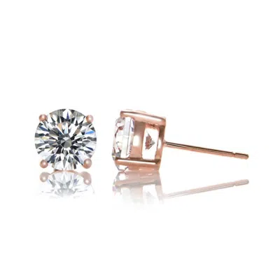 Rachel Glauber Stud Earrings With Colored Cubic Zirconia In Multi
