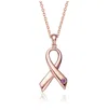 Rachel Glauber Teens/young Adults 18k Rose Gold Plated Ribbon Pendant Necklace In Pink