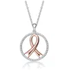 RACHEL GLAUBER TEENS/YOUNG ADULTS TWO TONE RIBBON IN OPEN CIRCLE PENDANT NECKLACE